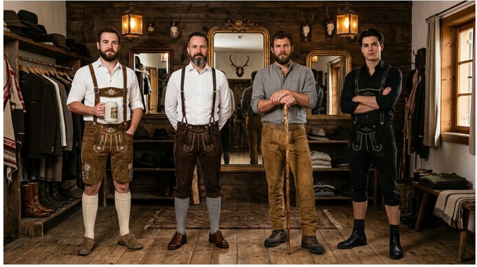 Types of Lederhosen: Short, Kniebund, Bundhosen, Long, Black and Vintage