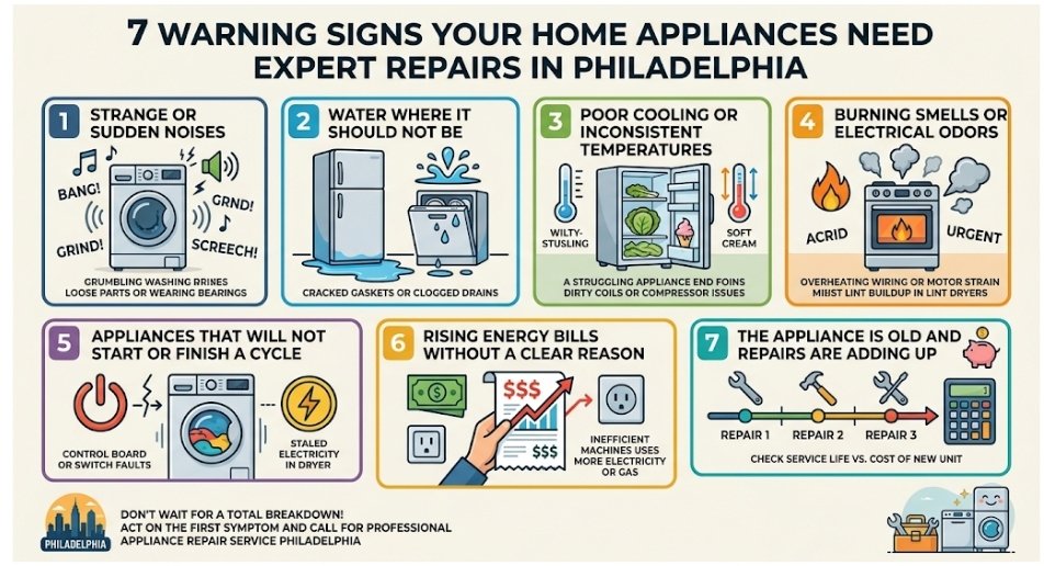7 Warning Signs Your Home Appliances Need Expert Repairs in Philadelphia